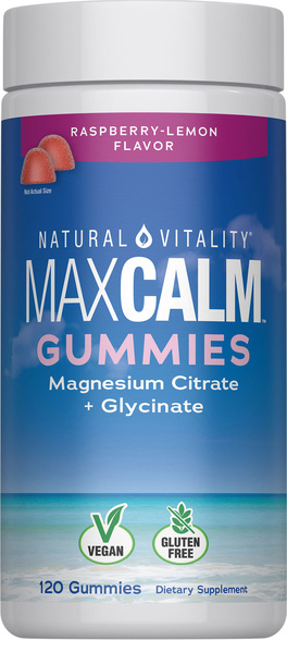 Natural Vitality Calm Gummies Raspberry-Lemon Flavor Magnesium