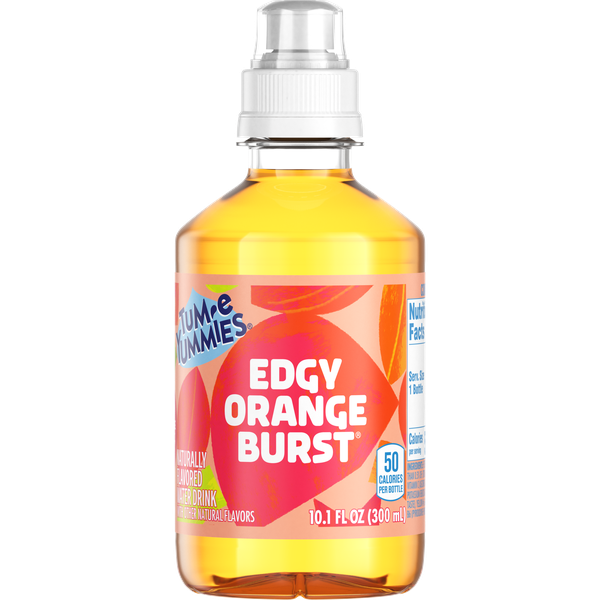 Tum-E Yummies Edgy Orange Burst Flavored Water Drink Bottle, 10.1