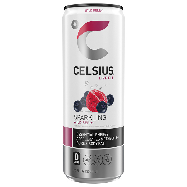 CELSIUS Sparkling Wild Berry, Functional Energy Drink 12 Fl Oz