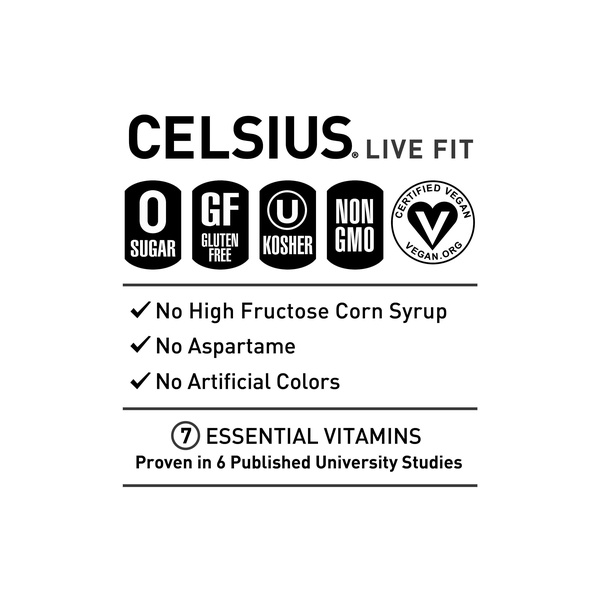 CELSIUS Fizz Free Peach Mango Green Tea, Functional Energy Drink