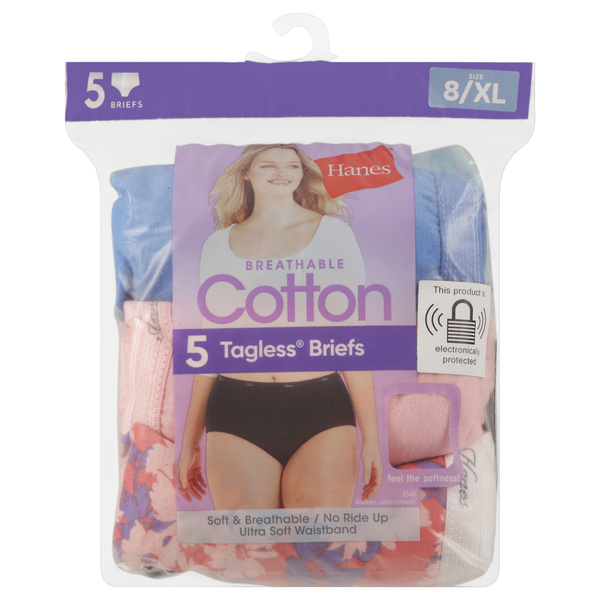 80s ハーゲンダッツ　hanes　XL 　90s シャネル　モーションロゴ Hanes Womens Cotton Tagless Size 8/XL Briefs 5 Each | Hy-Vee