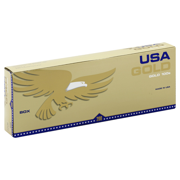 online cigarettes usa USA Gold Cigarettes, Gold 100S, Box