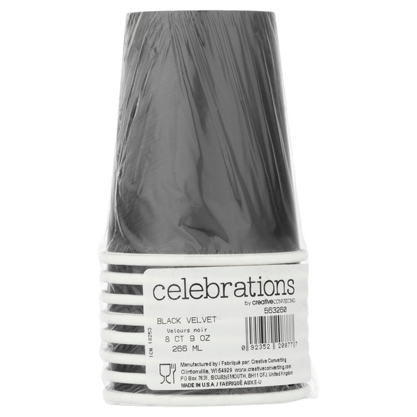 Celebrations 9 Ounce Black Velvet Cups 8 ea, image courtesy of Hy-Vee