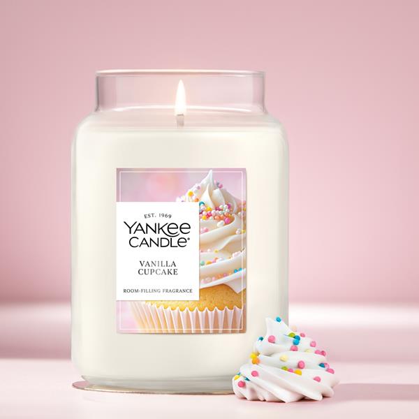 Yankee Candle Vanilla Cupcake Scented Candle, 22oz Large Jar with up to 150 Hour Burn Time, Great for gifting, Birthdays