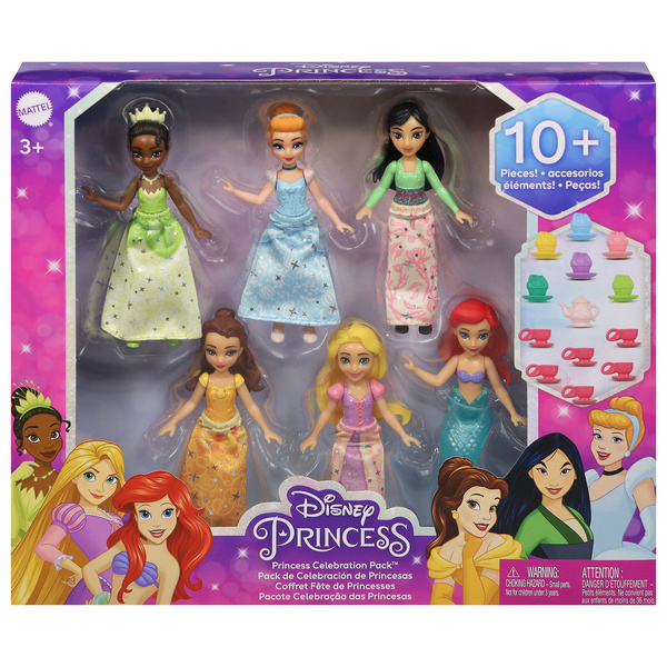 Mattel Disney Princess, Princess Celebration Pack 10+ Pieces, 3+