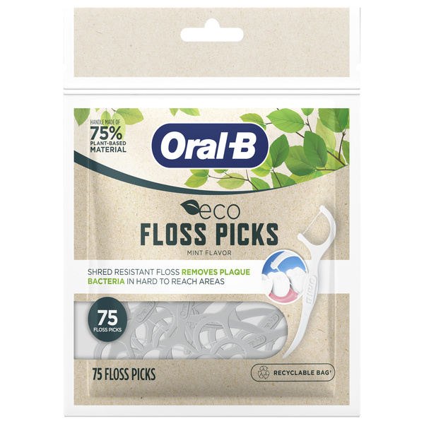 Oral−B D6015255XP Oral-B Eco Floss Picks, Mint Flavor | Hy-Vee Aisles Online Grocery