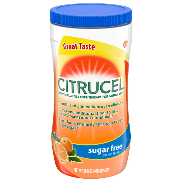 Citrucel Sugar Free Orange Flavor Methylcellulose Fiber Therapy