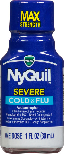 Vicks NyQuil Max Strength Severe Berry Flavor Cold & Flu 1 fl oz