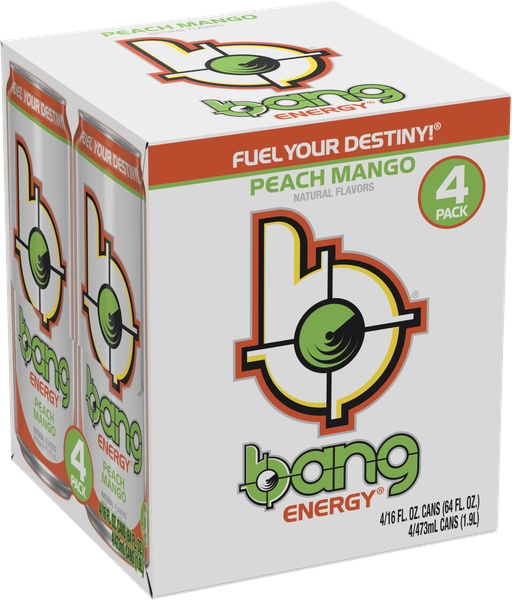 Bang Energy Peach Mango 4Pk | Hy-Vee Aisles Online Grocery Shopping