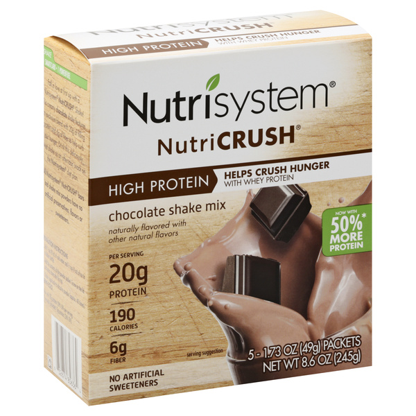 Nutrisystem NutriCrush Chocolate Shake Mix, 5-1.73 oz Packets | Hy
