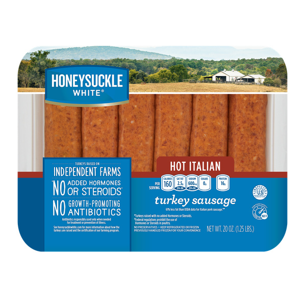 Honeysuckle White Hot Italian Turkey Sausage 5 count | Hy-Vee Honeysuckle White Hot Italian Turkey Sausage 5 count | Hy-Vee