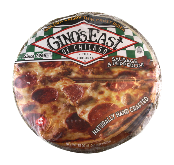 Gino's East Golden Crispy Thin Crust Sausage & Pepperoni Pizza