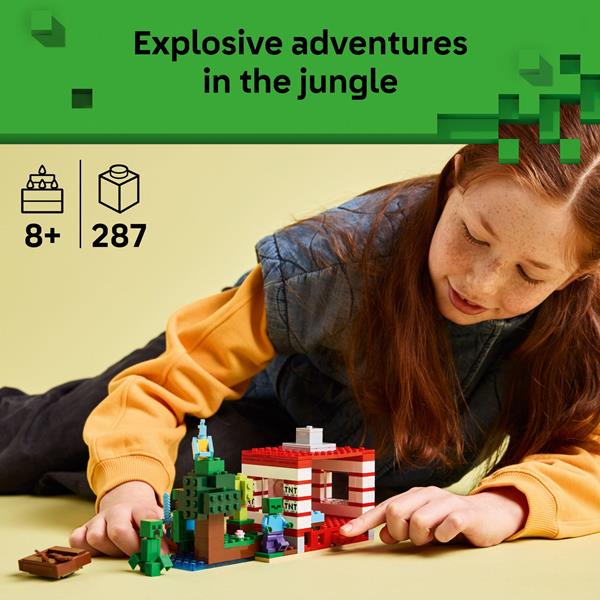 LEGO Minecraft The TNT Jungle House Building Set 21275, 8+, 287