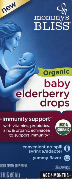 Mommys Bliss Baby Drops, Organic, Elderberry | Hy-Vee Aisles