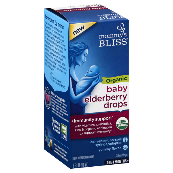 Mommys Bliss Baby Drops, Organic, Elderberry | Hy-Vee Aisles