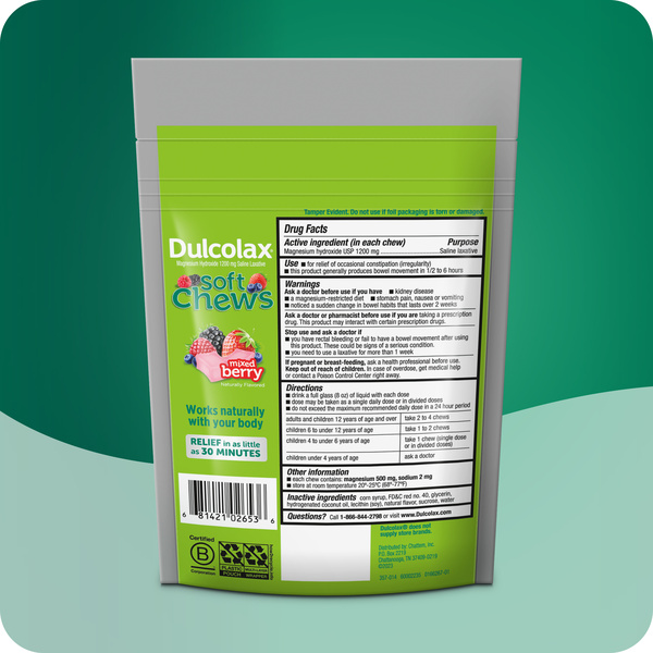 Dulcolax Saline Laxative Soft Chews, Mixed Berry Flavor | Hy-Vee