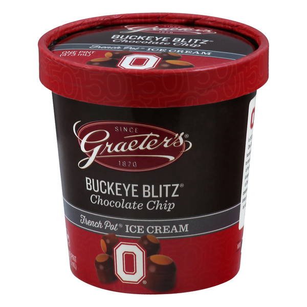 Graeters French Pot Buckeye Blitz Chocolate Chip Ice Cream 1 pt
