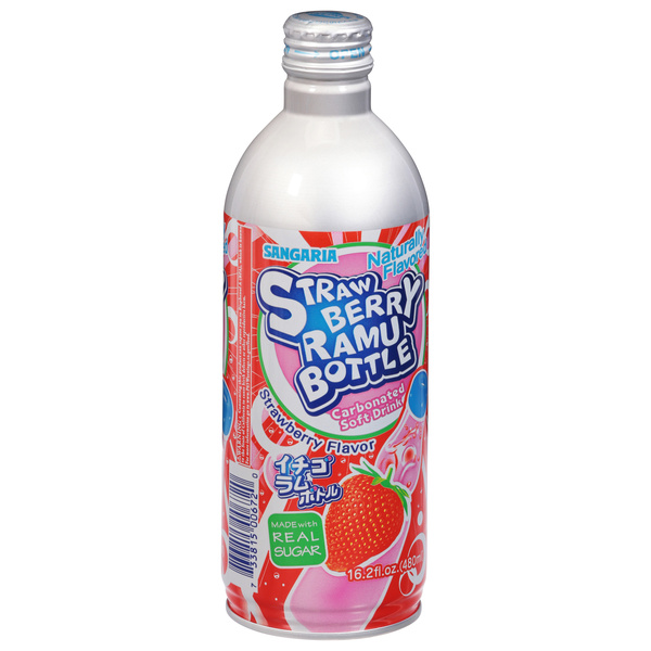 Sangaria Strawberry Ramu Bottle Carbonated Strawberry Flavor Soft