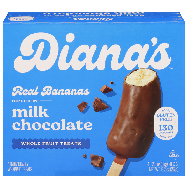Diana's Real Banana Halves, Milk Chocolate 4-2.3 oz | Hy-Vee