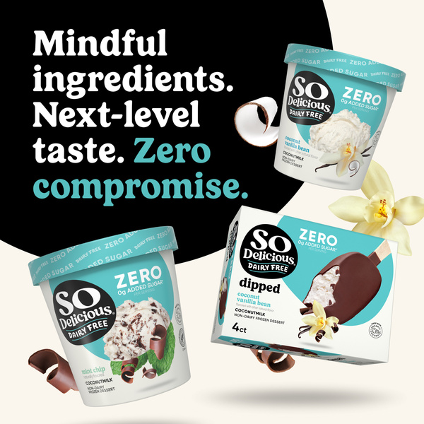 So Delicious ZERO Added Sugar Dairy Free Coconut Vanilla Bean