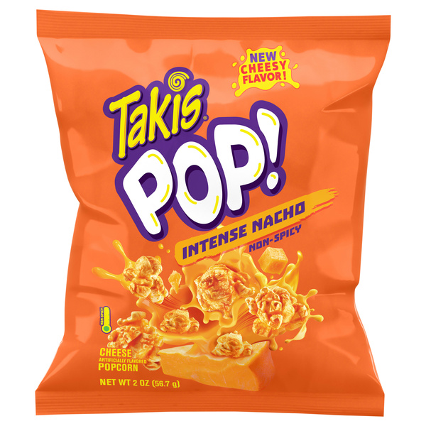 Takis Intense Nacho Pop! 2 oz Snack Size Bag, Cheese Flavored Non