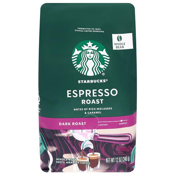 Starbucks Whole Bean Dark Roast Espresso Roast Coffee 12 oz | Hy
