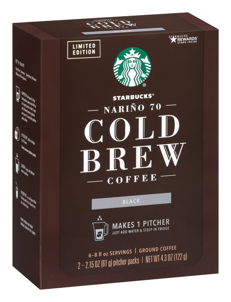 Starbucks Narino 70 Cold Brew Coffee, Black, 2-2.15 oz Pitcher
