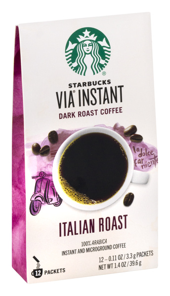 Starbucks Via Instant Dark Roast Coffee Italian Roast 12 Count
