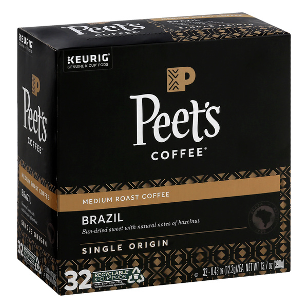 Peet's Coffee Medium Roast Coffee K-Cup Pods Brazil Minas Naturais