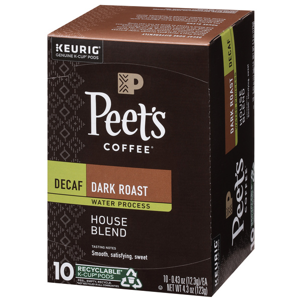 Peet's Coffee, Decaffeinated House Dark Roast Single Serve Coffee