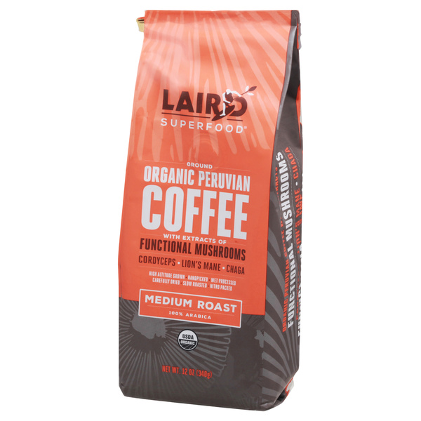 Laird Superfood Ground Organic Peruvian Coffee, Medium Roast | Hy