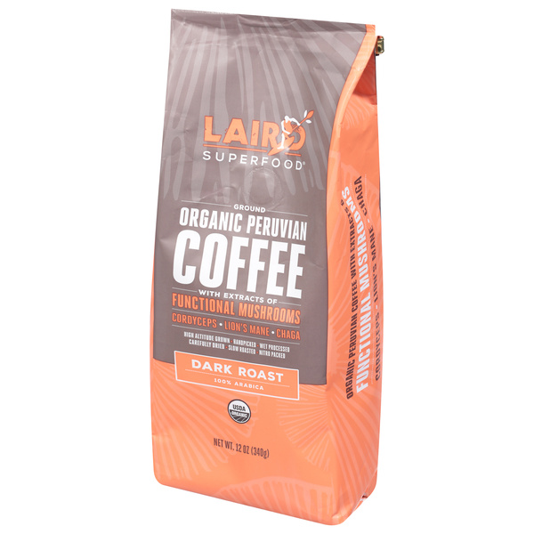 Laird Superfood Coffee, Ground, Dark Roast, Organic Peruvian