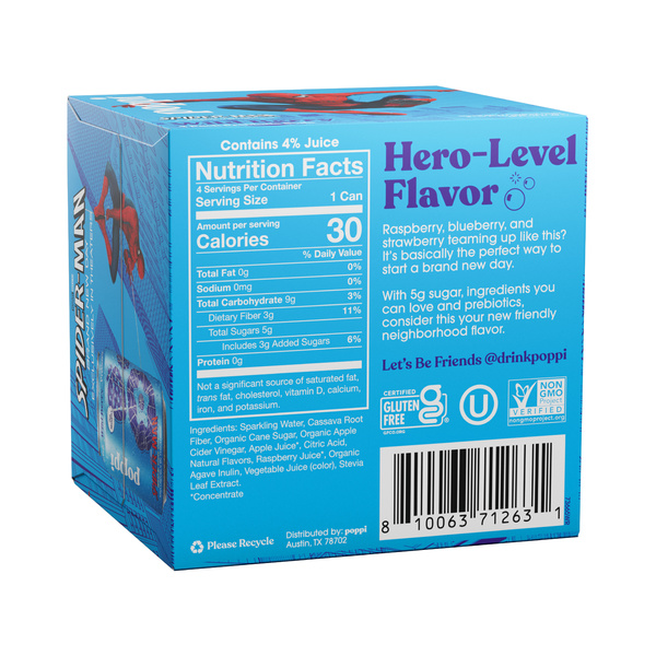 Poppi Prebiotic Soda, Wild Berry, 4Pk | Hy-Vee Aisles Online