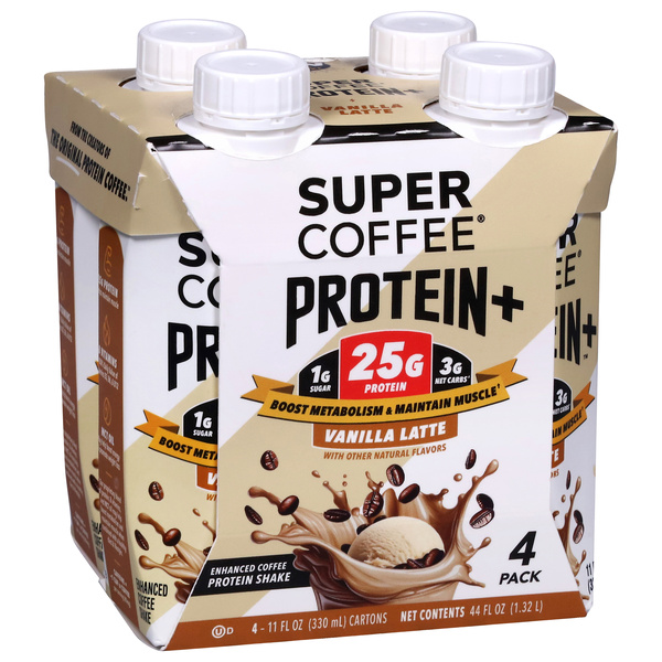 Super Coffee Protein+ Vanilla Latte Protein Shake, 4Pk | Hy-Vee