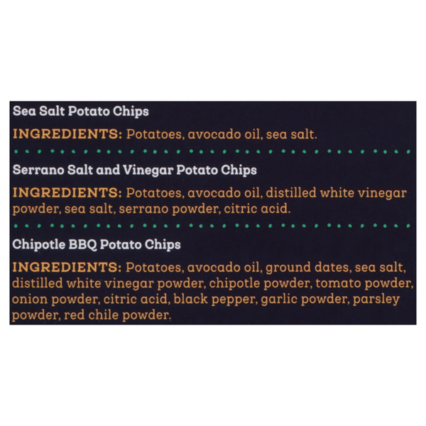 Siete Kettle Cooked Sea Salt/Sea Salt Vinegar/Chipotle BBQ Potato