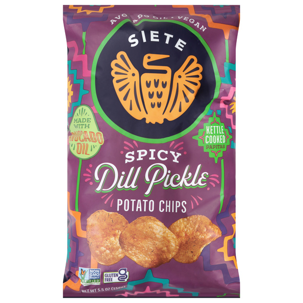 Siete Kettle Cooked Spicy Dill Pickle Potato Chips 5.5 oz | Hy-Vee