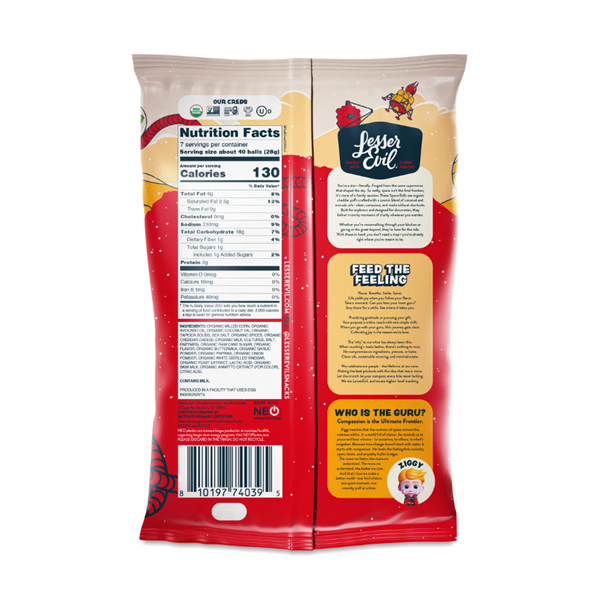 LesserEvil, Buffalo Cheddar, Space Balls, 7 oz | Hy-Vee Aisles