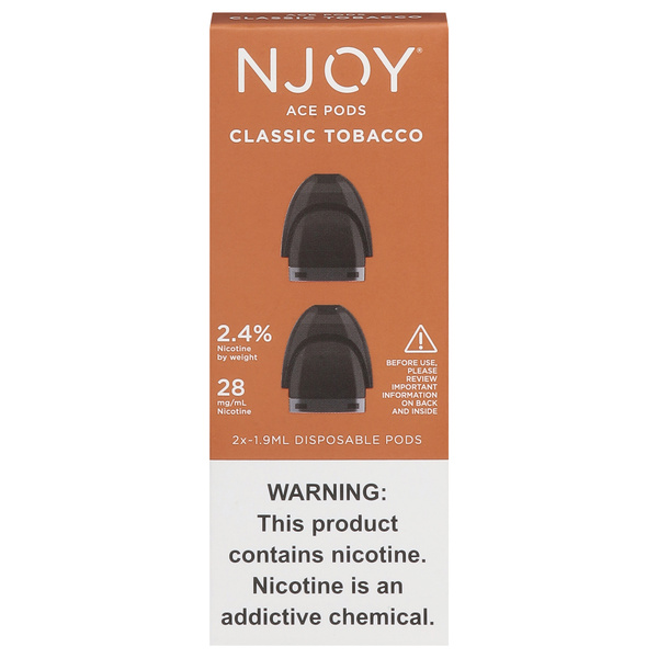 how many ml in njoy pod Ace Pods, Classic Tobacco, 2.4%, 2Ct FLAVORS:TROPICAL FRUIT user type:Beginner NORD 6 KIT