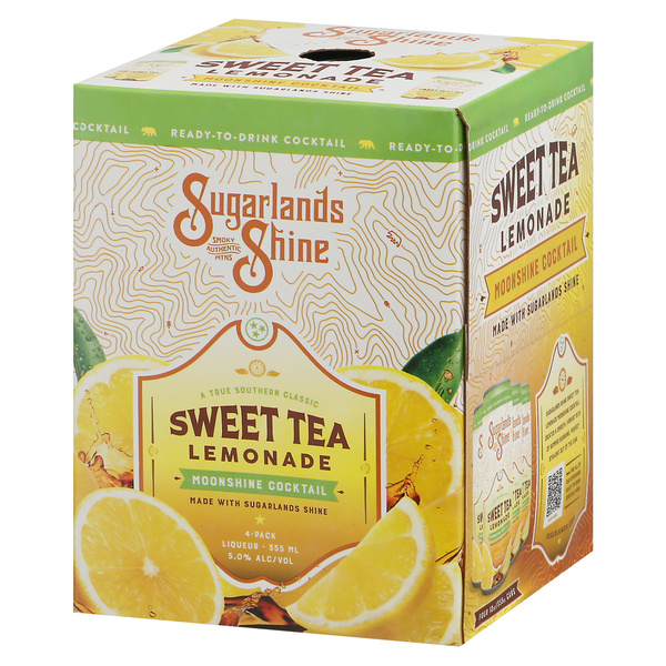 Sugarlands Shine Moonshine Cocktails, Sweet Tea Lemonade, 4Pk | Hy