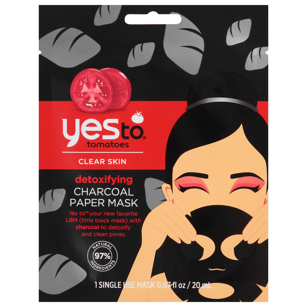 Yes To Tomatoes Clear Skin Detoxifying Charcoal Paper Mask | Hy