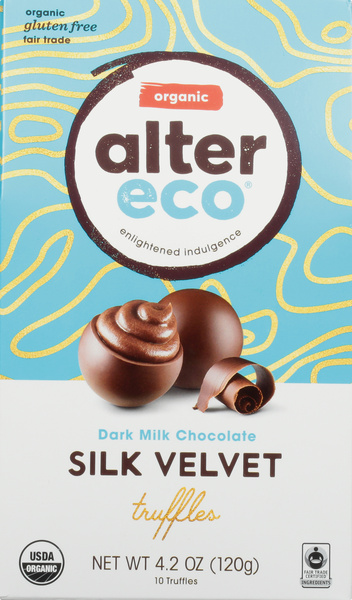 Alter Eco Organic Silk Velvet Dark Milk Chocolate Truffles 10 ea