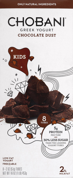 Chobani Kids Chocolate Dust Low-Fat Greek Yogurt Tubes 8-2 Oz | Hy