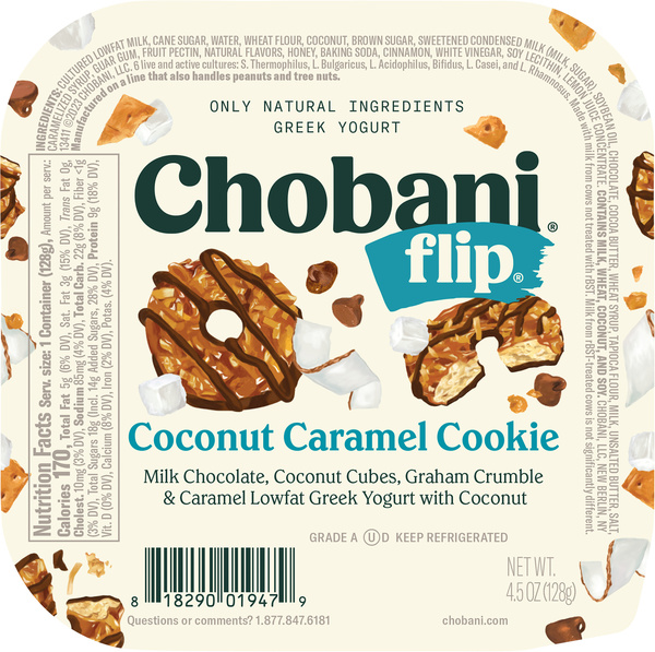Chobani Flip Coconut Caramel Cookie Low Fat Greek Yogurt Cup | Hy