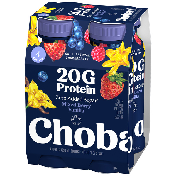 Chobani 20g Protein Lowfat Greek Yogurt Drink Mixed Berry Vanilla