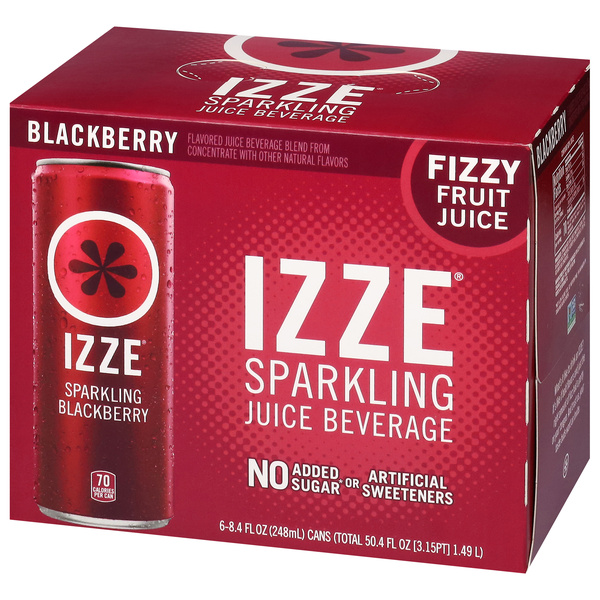 Izze Sparkling Juice Beverage, Blackberry, 6Pk | Hy-Vee Aisles