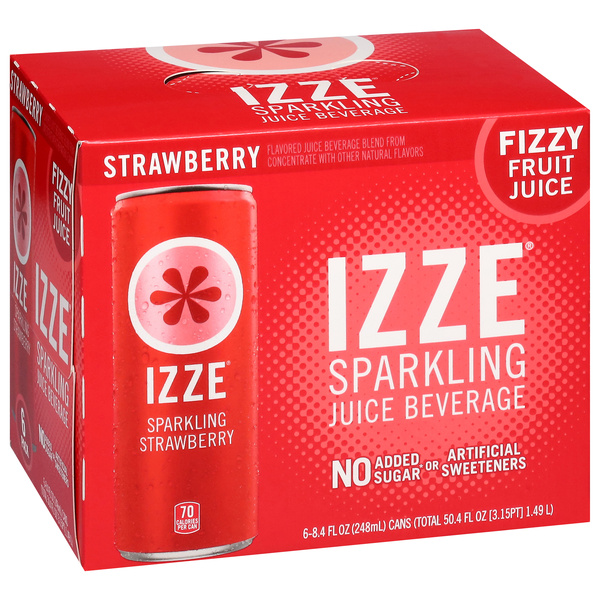 Izze Sparkling Juice Beverage, Strawberry, 6Pk | Hy-Vee Aisles