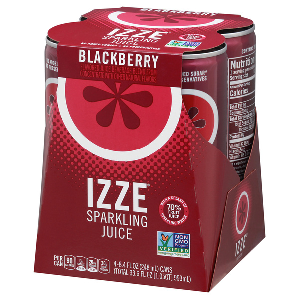 IZZE Sparkling Juice, Blackberry 4Pk | Hy-Vee Aisles Online