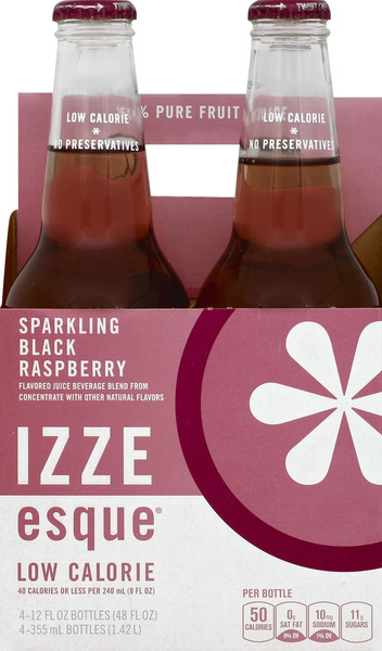 Izze Juice Beverage Blend, Sparkling Black Raspberry, 4Pk | Hy-Vee