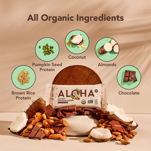 Aloha Protein Bars, Organic, Coconut Chocolate Almond, 5-1.98 oz
