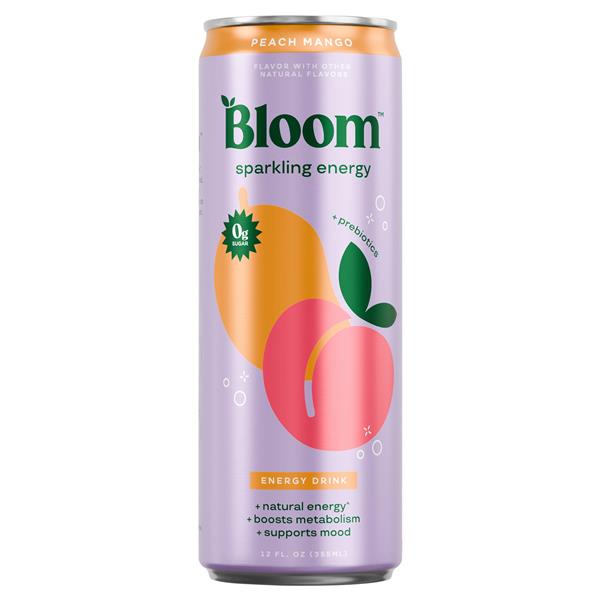 Bloom Peach Mango Sparkling Energy Drink, 12 fl oz can | Hy-Vee